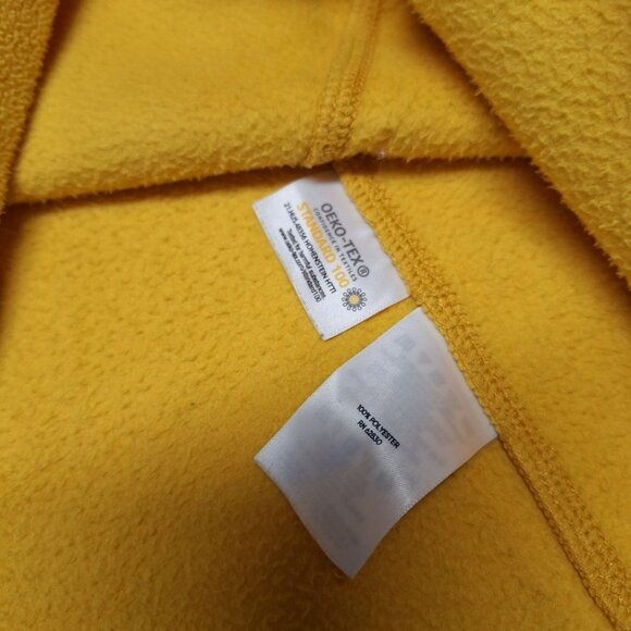 Lands End Fleece Pullover Yellow Quarter Zip Collar Womens Small 6 8 Long Sleeve - Picture 7 of 8
